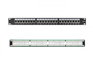 Quality Rack Mount 24 Port Data Patch Panel , Compatible CAT 5E / 6 Ethernet Patch Panel for sale