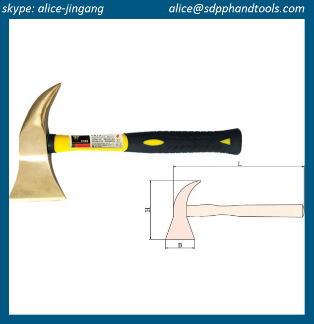 Quality non sparking axe, fireman axe, Anti-explosion firefighting axe with fiberglass handle, Used in flammable and explosive for sale