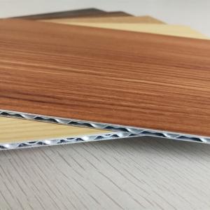 Quality Light Weight Fireproof Wood Grain Aluminium Core Panel , Aluminium Advertising Boards for sale