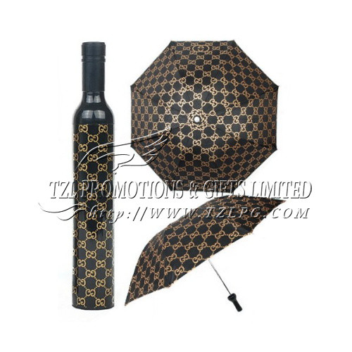 Quality Gifts Wine Bottle Umbrellas for promotion, LOGO/OEM available folded Umbrella FD-B411 for sale