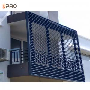 Quality Shade Automatic 38mm outdoor aluminium plantation shutters Horizontal Opening Pattern ' for sale