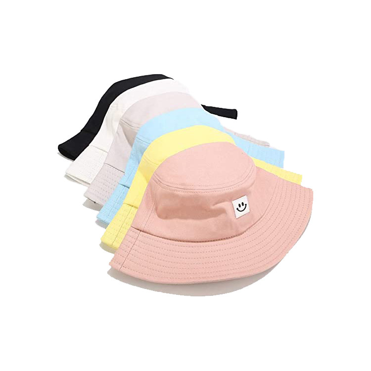 Quality 7cm Long Brim Pink Fisherman Bucket Hat With Plastic Hook Loop for sale