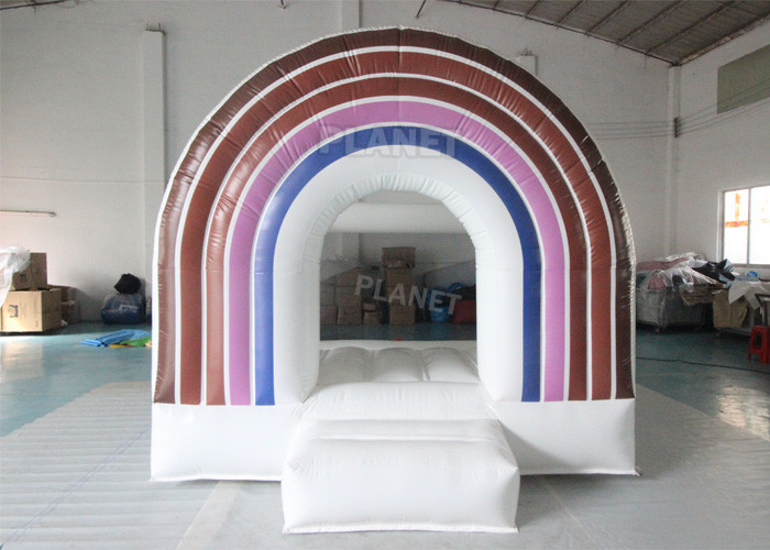 Quality Home Baby Jumping Castle Inflatable Pastel Rainbow Boho Bounce House For Party Rental for sale