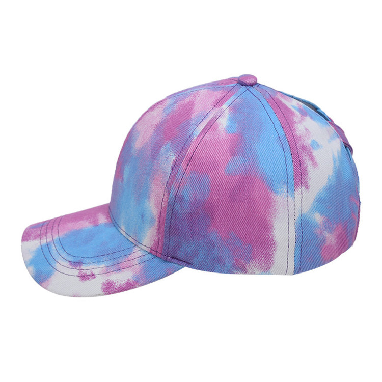 Quality Tie Dye Criss Cross Band Ponytail Baseball Cap 58cm For Adults for sale