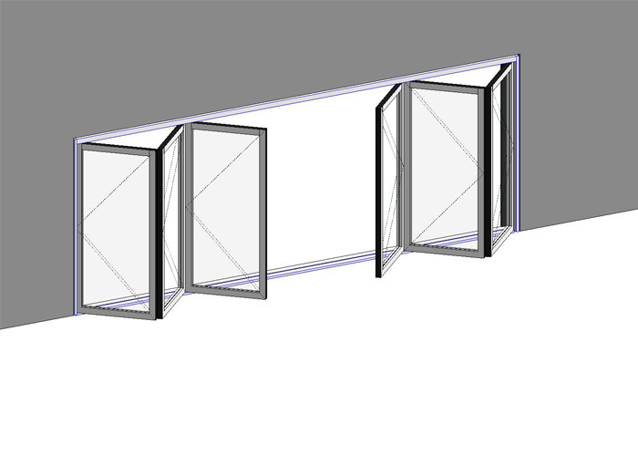 High Strength Durable Aluminium Folding Doors With PVDF Surface Treatment