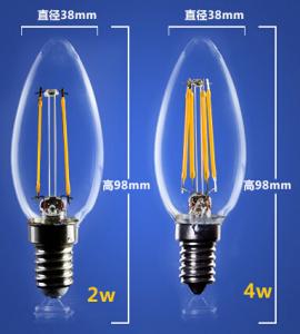Quality 4W 6W C35 E14 Edison COG lamp LED Filament Bulb Candelabra Light replace traditional bulbs for sale
