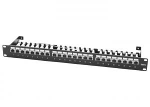 Quality Cold Rolled Steel Cat6 Shielded Patch Panel , Screened 568A B 24 Way Patch Panel for sale