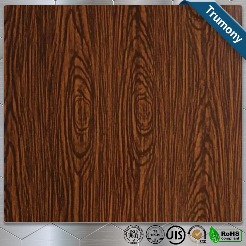 Quality Decoration Wood Grain Aluminum Composite Panel Thickness 3mm ~ 6mm Paint Coat Surface for sale