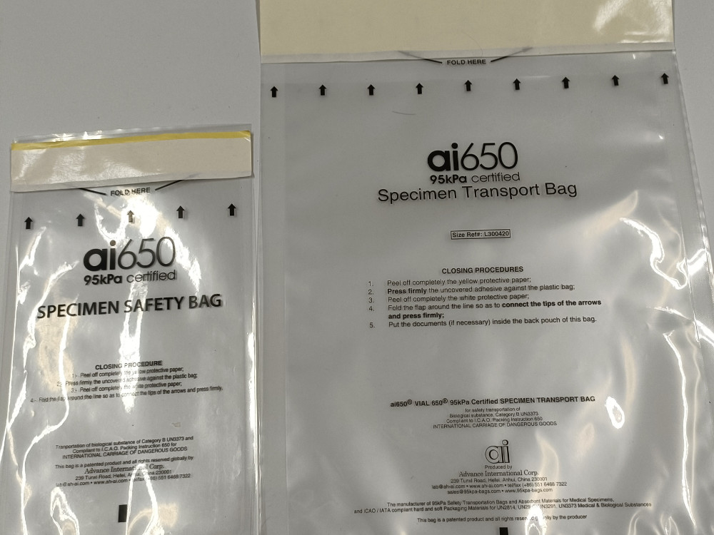 Quality Self Sealing 95kpa Biohazard Bag Customized 100% LDPE for sale