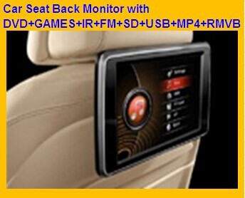 Buy cheap wireless game car pad 10.1” Headrest DVD Player support GAMES+IR+FM+SD+USB+MP4+RMVB from wholesalers