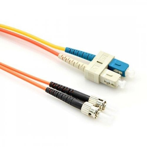 Quality Multimode OM1 SC To ST Fiber Cable , 62.5 / 125 Mode Conditioning Optical Patch Cord for sale