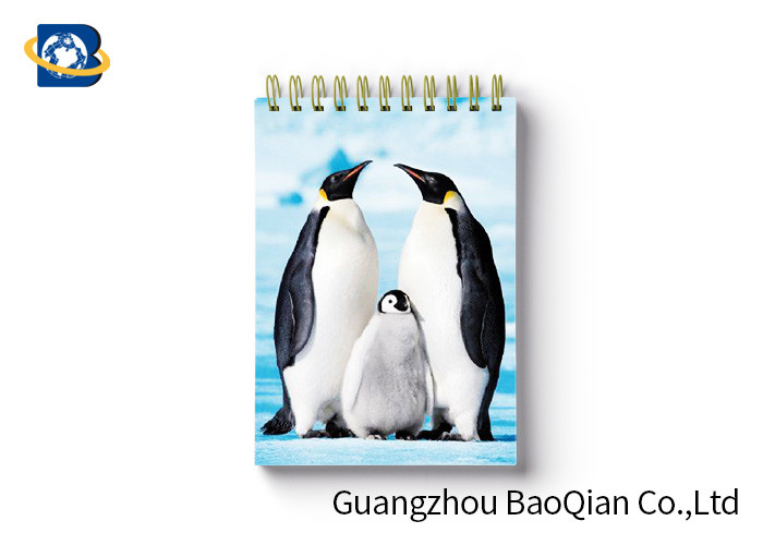 Quality Penguin Image Notebook Custom Printed Spiral Notebooks 3D Cover High Definition for sale