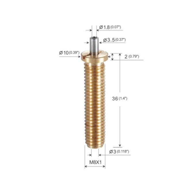 Quality Brass Material aircraft cable grippers With Long Screw Fitting 10x36mm YW86413 for sale