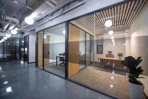 Quality Demountable Frameless Double Glass Partition Walls Sound Insulation for sale