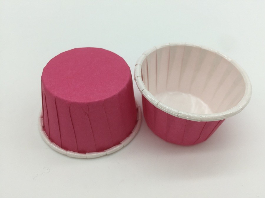 Quality Round Mini Muffin Baking Cups , Hot Pink Wedding Cupcake Wrappers Pass SGS FDA for sale