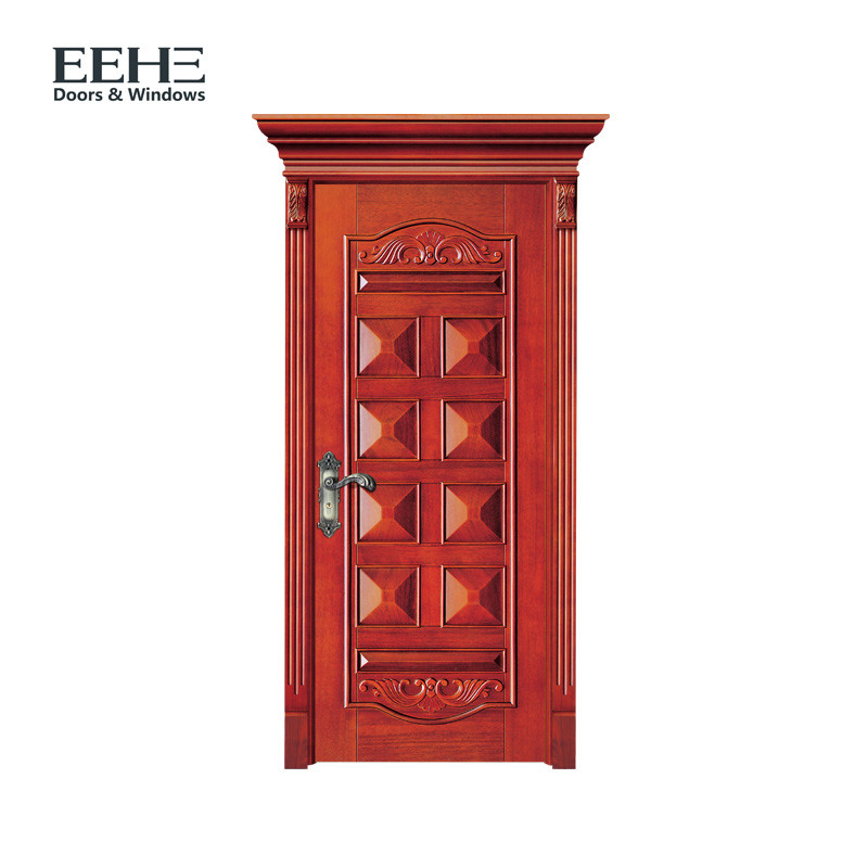 Quality 8 Panels Solid Hardwood Internal Doors For Study Room Decoration 70*15mm for sale