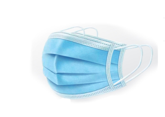 Quality Disposable Blue Earloop Face Mask , Disposable Hospital Masks Adjustable Nose Bar for sale
