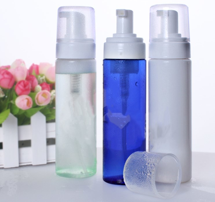 Quality Clear Empty Foam Pump Bottle Dispenser 200ml PET Cosmetic  With White Cap for sale