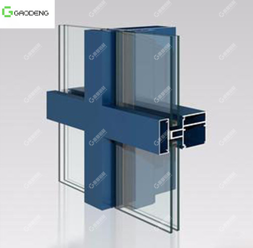 Quality Powder Coating Open Frame Curtain Wall Aluminum Profile With Great Durability for sale