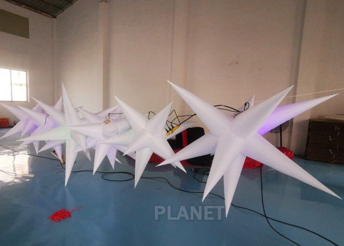 Quality Oxford Cloth LED Inflatable Star With Color Light For Event Decoration for sale