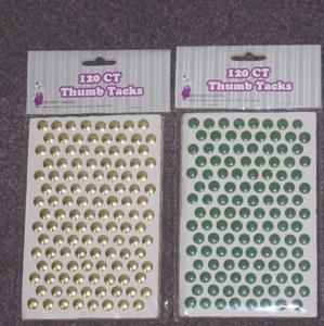 Quality Colored thumbtacks office pins,drawing pin in paper board,120PCS for sale