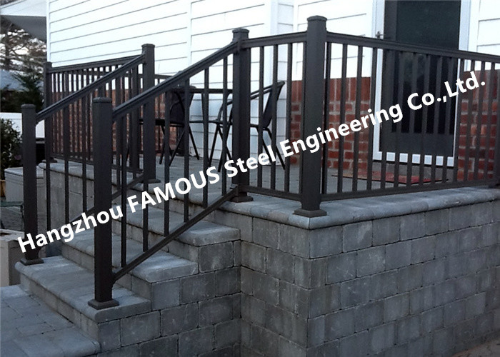 Quality Oxidation Corrosion Resistant Hotel Stair Hand Railings , Special Spraying Aluminium Stair Handrail for sale