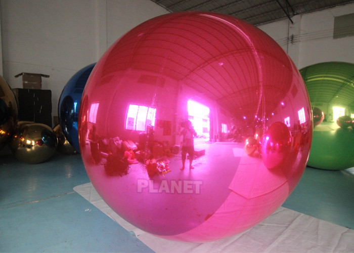 Quality Custom Double Layer Reflective PVC Inflatable Mirror Ball Balloon Silver Giant Inflatable Mirror Ball For Decoration for sale