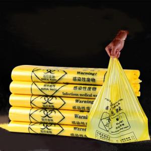 Quality Heat Seal Biohazard Plastic Bag / Biohazard Disposal Bags Environmental Friendly for sale