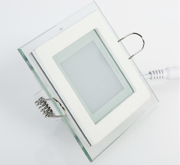 Quality Double color of Glass housing led down light square shape of panel light with CE for sale