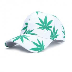 Quality 2019 Green Leaf Mens Baseball Hats , Wild Sunshade Printing Casual Baseball Caps for sale