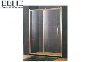 Quality Gold Frameless Corner Shower Enclosure , Luxury Etched Glass Shower Doors for sale
