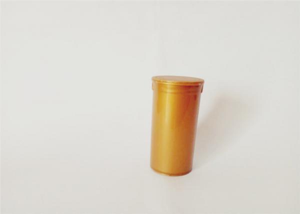 Buy 100% Food Grade Polypropylene Pop Top Vials , Gold Plastic Pill Containers For Marijuana at wholesale prices