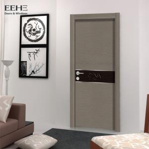 Quality Hand Made Interior Flush Wood Doors / Gray PVC Wood Effect Front Doors for sale