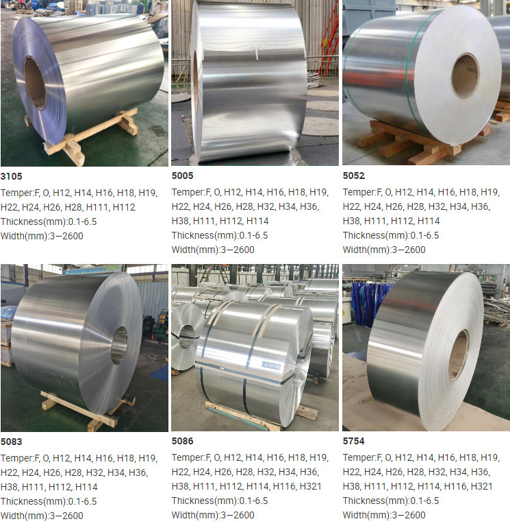 Thickness 0.1mm To 6.0mm H12 H18 H24 H26 H28 Aluminum Sheet Coil 1100 1060 1050 3003 5052 6063
