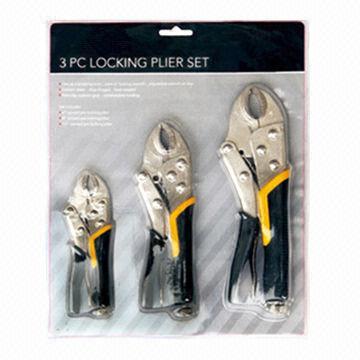 Quality 3-piece Locking Pliers with Carbon Steel Jaw for sale