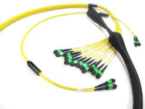 Quality MPO To MPO Trunk Cable , Telecom Single Mode Fiber Optic Cable High Bandwidth 12 - 288 Fibers for sale