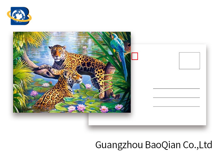 Quality Customized Size 3D Lenticular Postcards Wild Animals Pattern Pictures UV Printing for sale