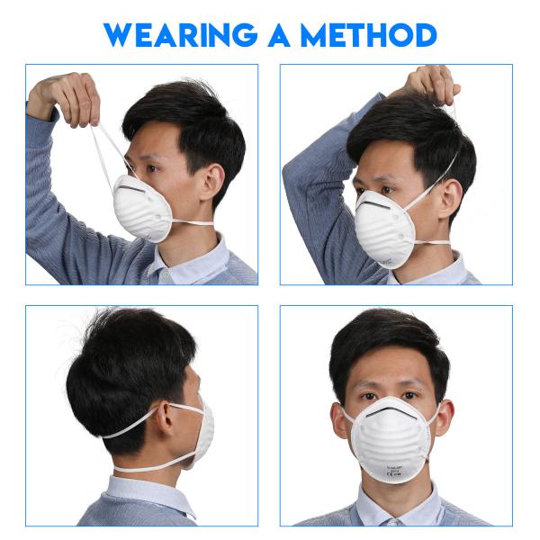 High Softness Cupped Face Mask Anti Dust For Mining / Textile White Color