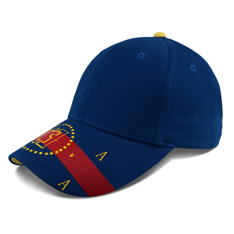 Quality Blue Embroidered 5 Panel Baseball Cap With Metal Buckle for sale