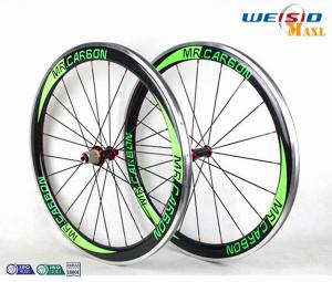 Quality 50mm Clincher Bicycle Aluminum Road Bike Wheels With Mrcarbon Logo for sale