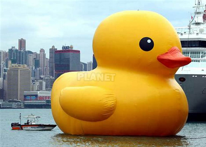 Quality PVC 3m 4m 5m 6m Giant Advertising Water Floating Inflatable Rubber Yellow Duck On Water for sale