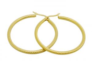 Quality 50mm Big Circle Male Hoop Earrings , Stainless Steel Gold Earrings for sale