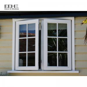 Quality High Strength Aluminum Casement Windows Hassle Free Cleaning Grill Design for sale