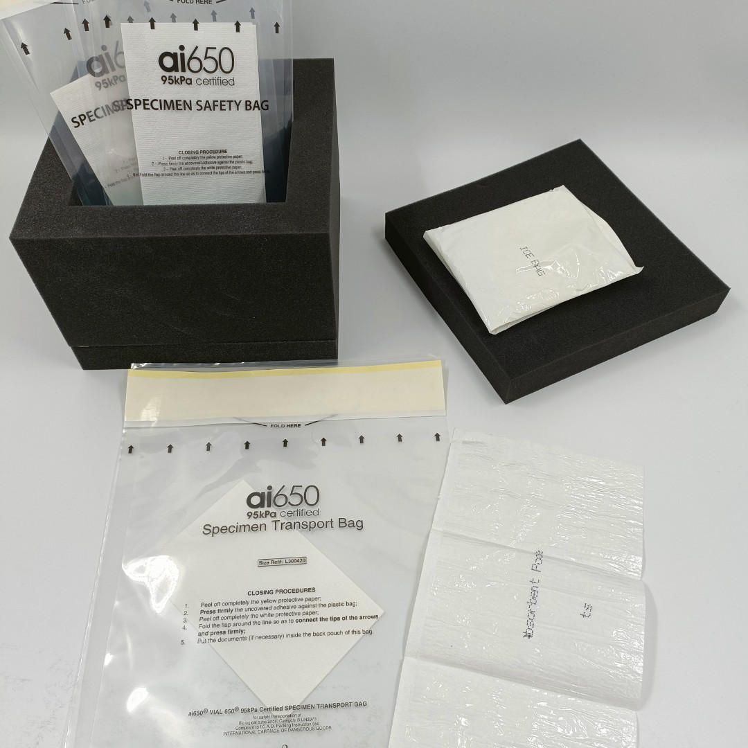 Quality Medical 2 Layers Plastic Pathology Ziplock Specimen Biohazard Bag With A Pocket for sale