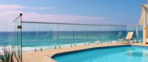 Quality Simple Glass Seaside Balustrade Design/ Transparent Balcony Fences for sale