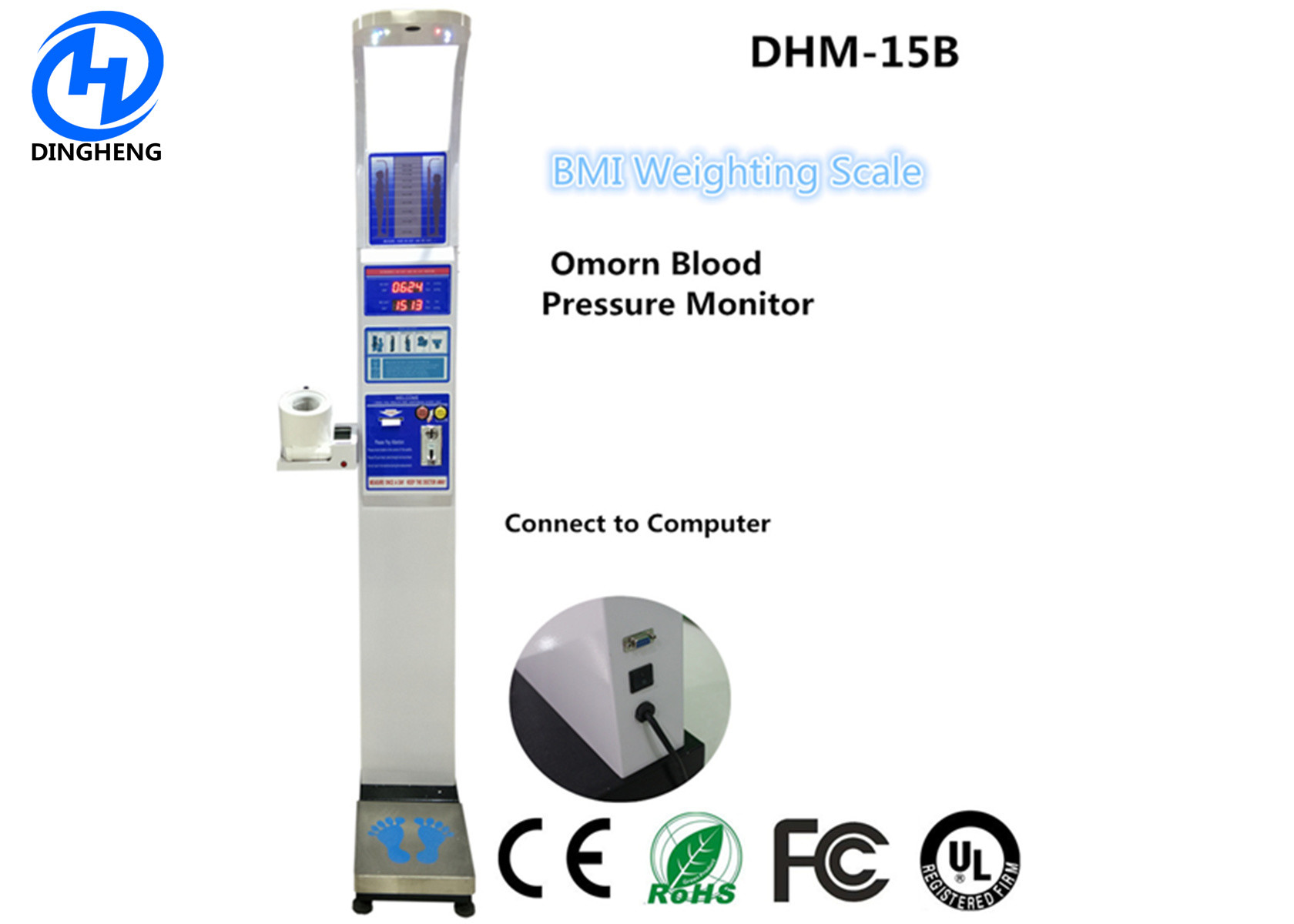 Quality Coin operated medical height weight bmi blood pressure scales with printer for sale