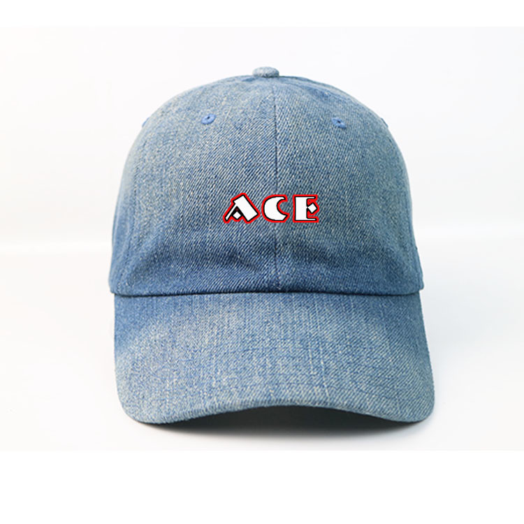 Quality Personalized Custom Design Denim Baseball Hats / 6 Panel Washed Plain Dad Cap for sale