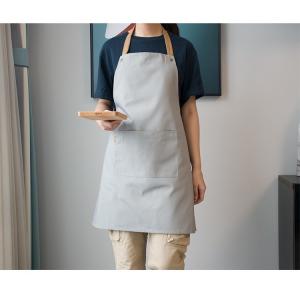 Quality Black Blue Green Customized Logo Cotton Kitchen Apron Durable For Cooking Chef for sale