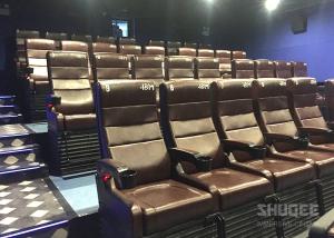 Quality 4 Seats Black PU leather 4D Cinema Motion Chair Pneumatic / Electronic for Home Theater for sale