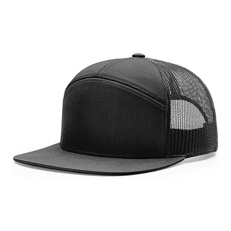 Quality 56CM 7 Panel Trucker Cap Richardson Blank Flat Brim 958 Snapback Hat For Men for sale
